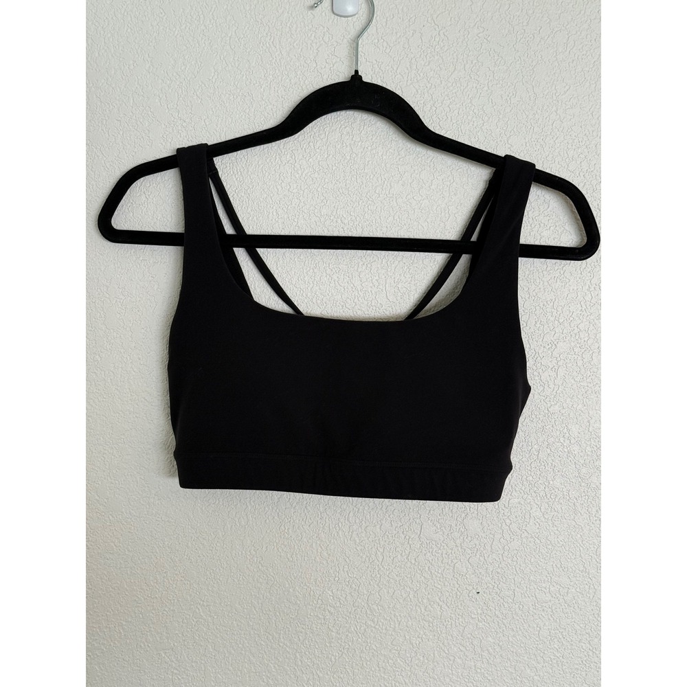 Athleta Exhale Bra Black Strappy Back Yoga Sports Bra Size Small
